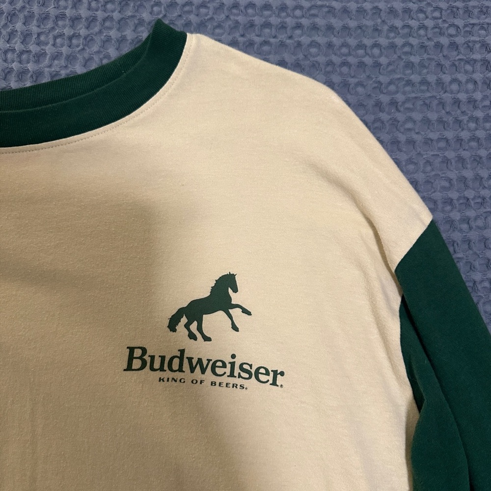 Cream and Green Budweiser Tee